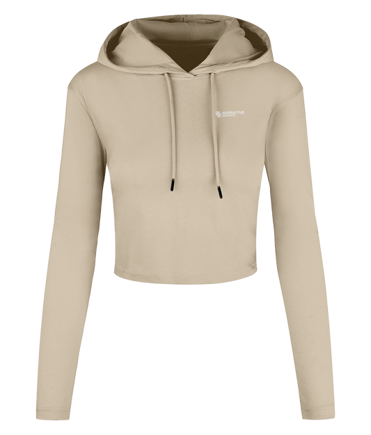 NR ACTIVE CROPPED HOODIE IN NUDE