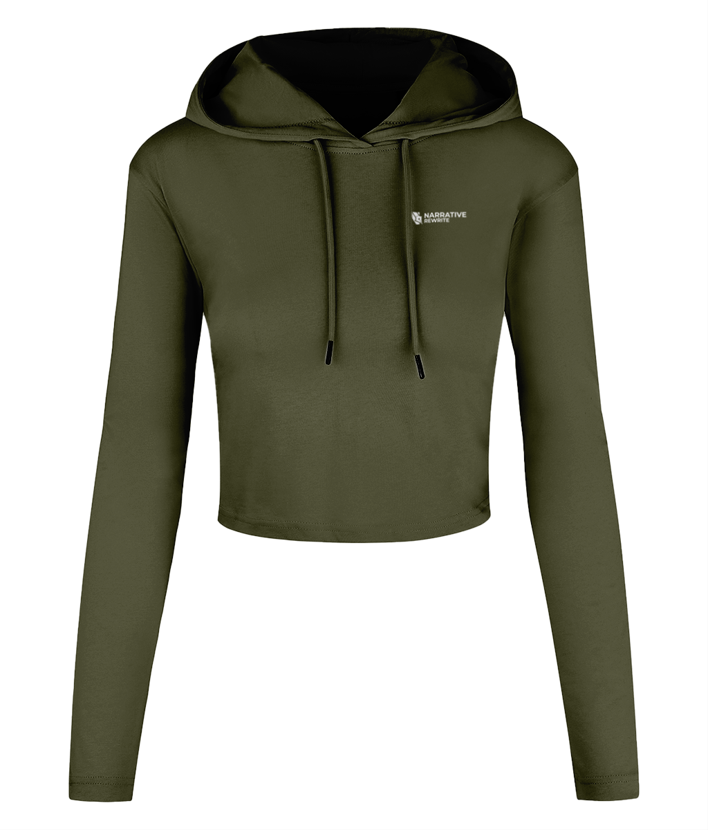 NR ACTIVE CROPPED HOODIE IN OLIVE