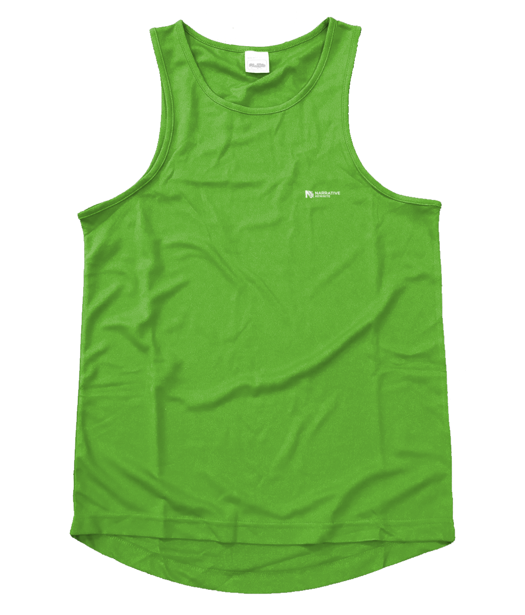 NR ACTIVE MEN'S BREATHABLE FLARE VEST IN LIME GREEN