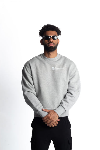 INCEPTION ESSENTIAL UNISEX SWEATSHIRT IN HEATHER GREY