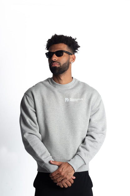 INCEPTION ESSENTIAL UNISEX SWEATSHIRT IN HEATHER GREY