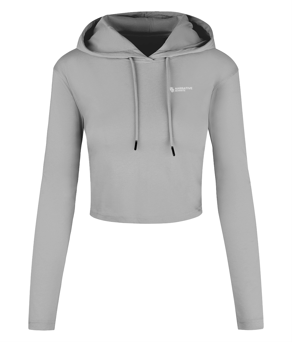 NR ACTIVE CROPPED HOODIE IN HEATHER GREY