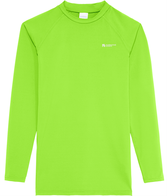 NR ACTIVE MEN'S BREATHABLE LONG SLEEVE T-SHIRT IN ELECTRIC GREEN