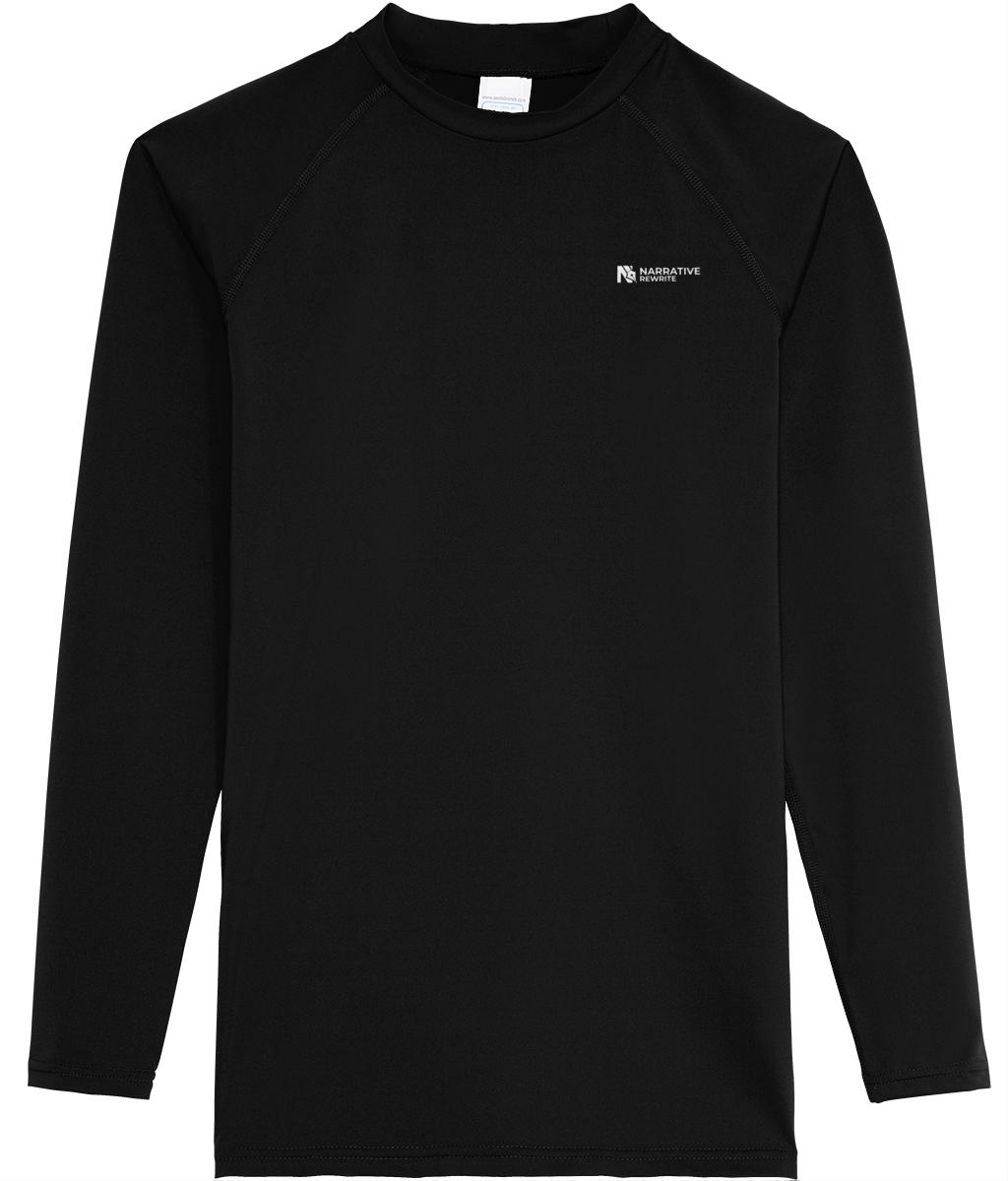 NR ACTIVE MEN'S BREATHABLE LONG SLEEVE T-SHIRT IN JET BLACK