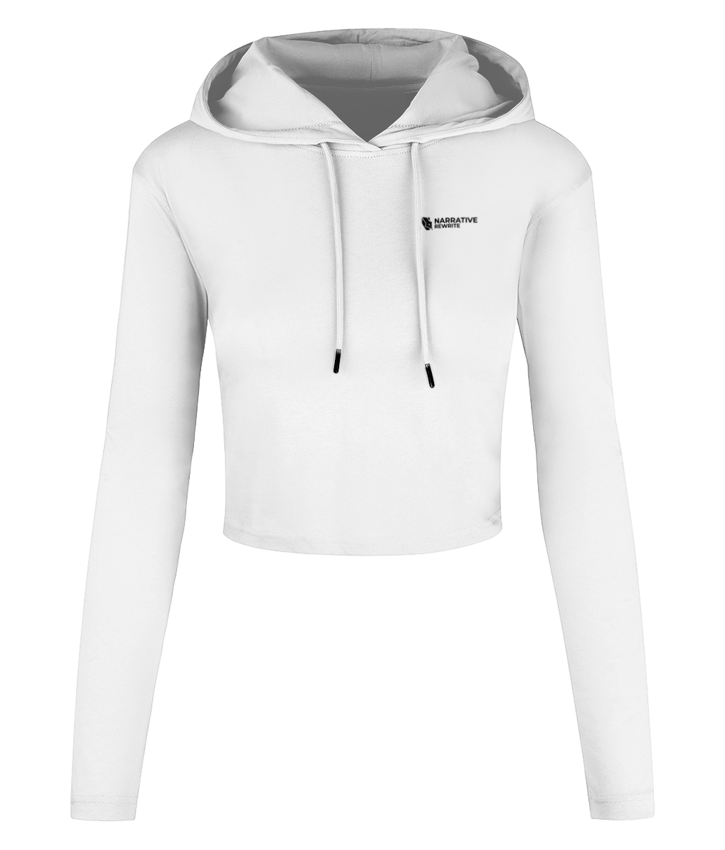 NR ACTIVE CROPPED HOODIE IN WHITE