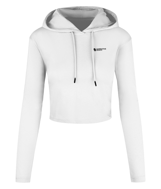 NR ACTIVE CROPPED HOODIE IN WHITE